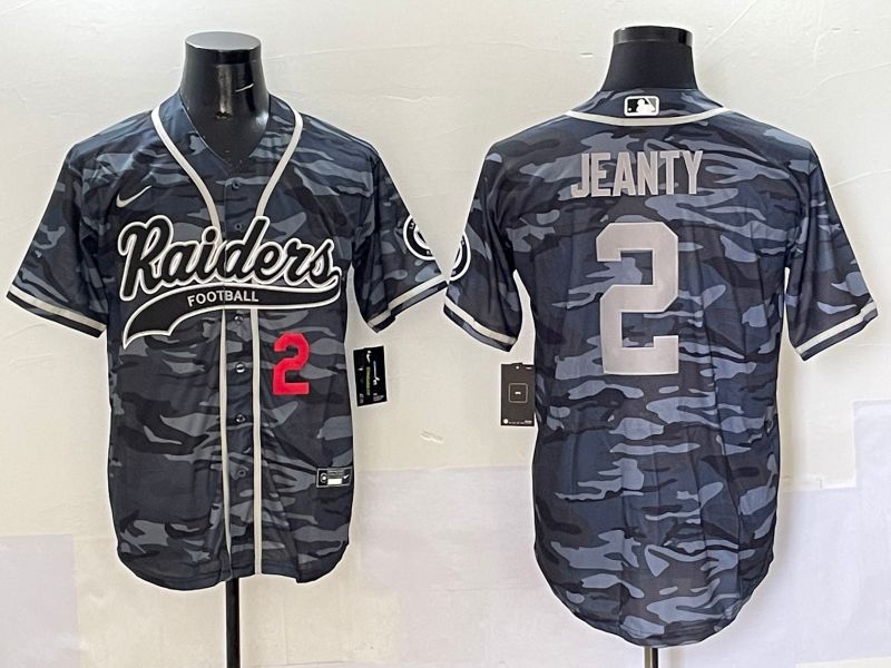 Men 2025 Oakland Raiders #2 Jeanty Camo Joint Name Nike Limited NFL Jersey style 2
